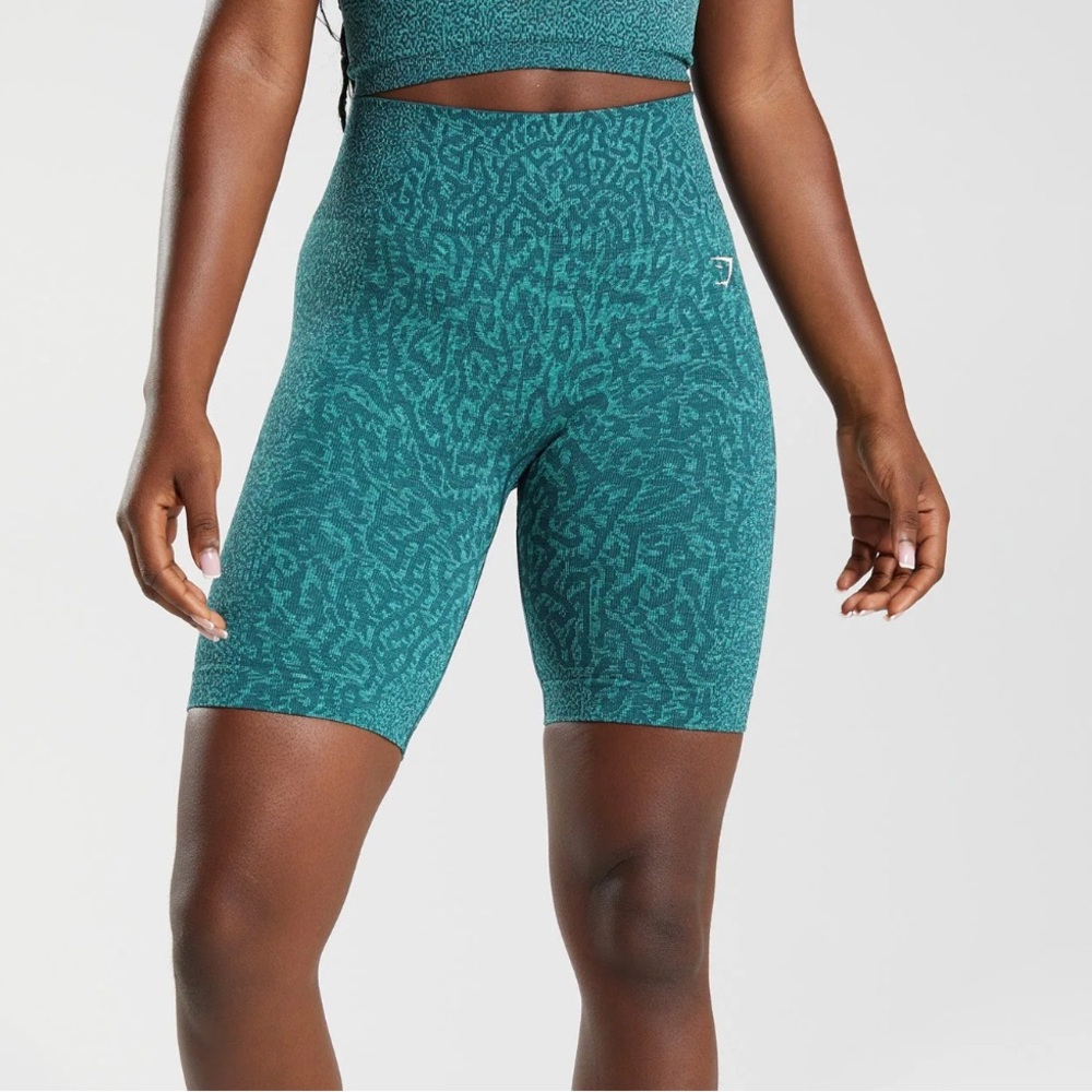 Gymshark Teal Bike Shorts Seamless Compression Fit